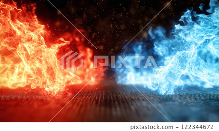 "Relative red and blue energy backgrounds" 122344672