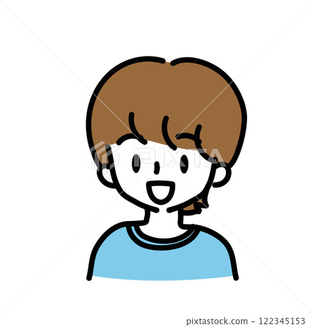 簡單的線條畫男孩插畫 簡單的線條畫男孩插畫 122345153