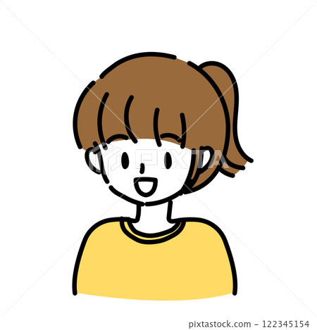 簡單的線條畫女孩插畫 簡單的線條畫女孩插畫 122345154