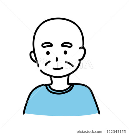 一個簡單的剃光老人的插圖 122345155