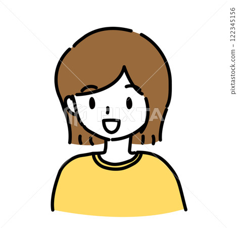 簡單的線條畫年輕女子插圖 簡單的線條畫年輕女子插圖 122345156
