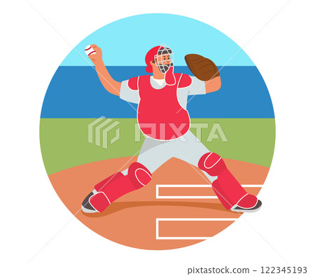 Catcher returning the ball Catcher returning the ball 122345193