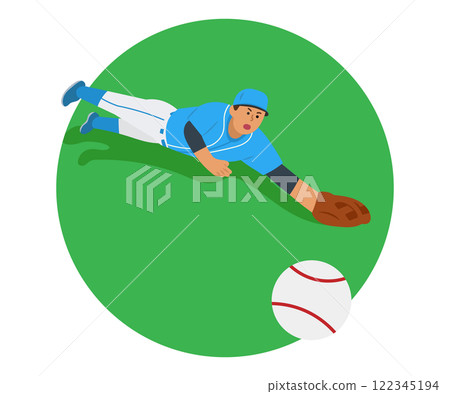 Infielder chasing the ball Infielder chasing the ball 122345194