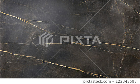 A seamless dark marble texture with gold veins, creating a luxurious and sophisticated abstract 122345595