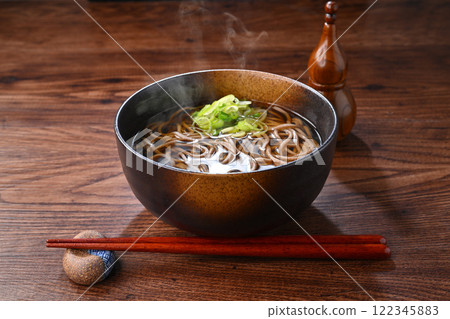 A bowl of kakesoba, kake soba, kake soba. A super simple noodle dish. 122345883