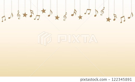 Gold music notes garland party decoration background Gold music notes garland party decoration background 122345891