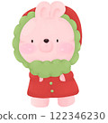 Happy Winter Bunny Christmas Illustration 122346230