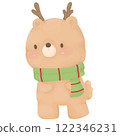 Cute Cartoon Reindeer  Winter Illustration  Christmas Character 122346231