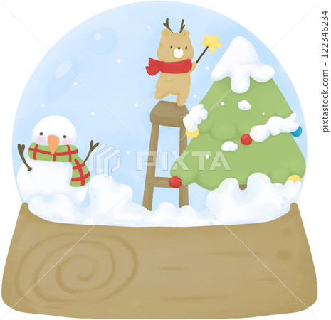 Snow Globe Christmas Winter Cute Decoration Ornament Holiday New Year Gift 122346234