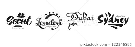 City and Capitals Name Original Design Vector Set City and Capitals Name Original Design Vector Set 122346595