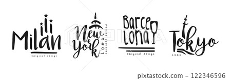 City and Capitals Name Original Design Vector Set City and Capitals Name Original Design Vector Set 122346596