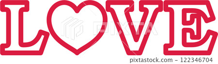 Simple red "LOVE" logo illustration Simple red "LOVE" logo illustration 122346704