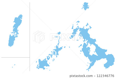 Realistic map of Nagasaki prefecture, Japan region 122346776