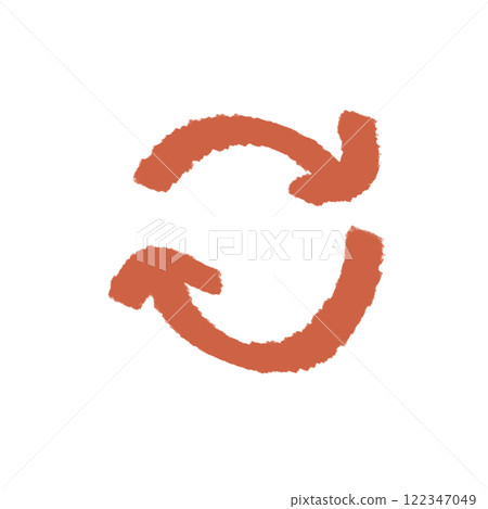 Hand-drawn line drawing illustration of a red spiral arrow Hand-drawn line drawing illustration of a red spiral arrow 122347049
