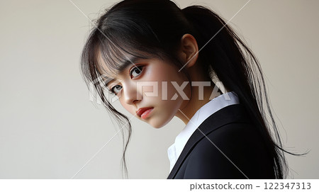 Sullen lady 122347313