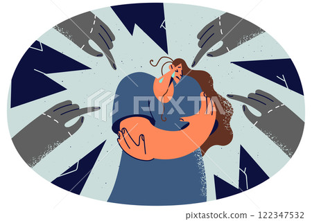 Unhappy woman cry suffer from bullying Unhappy woman cry suffer from bullying 122347532