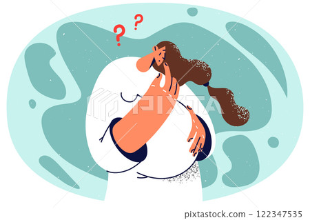 Pregnant woman confused making decision 122347535