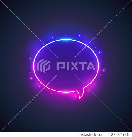 Neon Speech Bubble with Flares Neon Speech Bubble with Flares 122347586