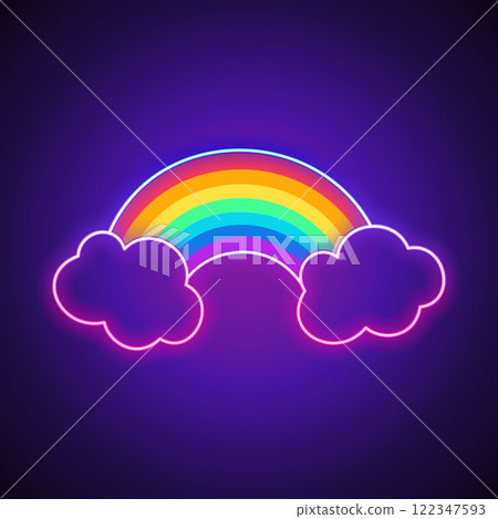 Rainbow Neon Sign with Copy Space Rainbow Neon Sign with Copy Space 122347593