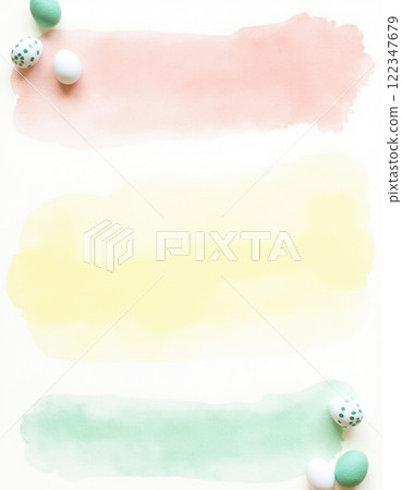 watercolor easter empty background with eggs in pastel colours watercolor easter empty background with eggs in pastel colours 122347679