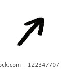Hand-drawn line drawing black straight arrow illustration 122347707