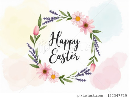 watercolor greeting card or poster for happy easter watercolor greeting card or poster for happy easter 122347719