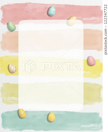 watercolor easter empty frame, eggs in pastel colours watercolor easter empty frame, eggs in pastel colours 122347722