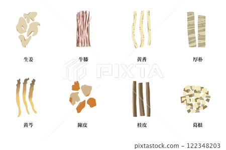 草藥清單集中草藥素材圖解 122348203