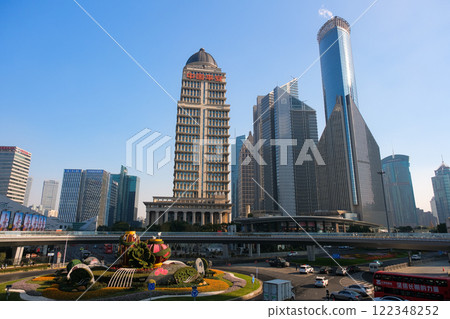 Skyscrapers in Lujiazui, Pudong New Area, Shanghai, China Skyscrapers in Lujiazui, Pudong New Area, Shanghai, China 122348252