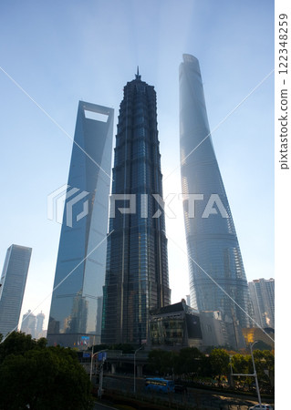 Skyscrapers in Lujiazui, Pudong New Area, Shanghai, China Skyscrapers in Lujiazui, Pudong New Area, Shanghai, China 122348259
