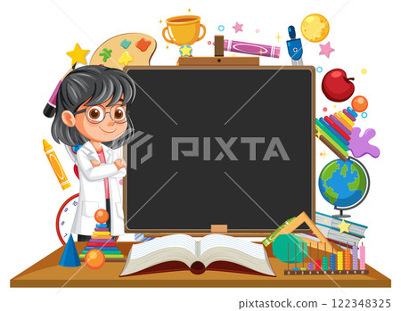 Creative Classroom with Chalkboard and Supplies 122348325