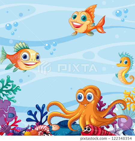 Underwater Friends in a Colorful Reef 122348354