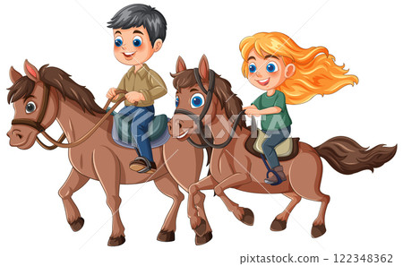Joyful Horse Riding Adventure for Kids 122348362