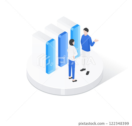 Advanced Isometric Bar Chart 122348399