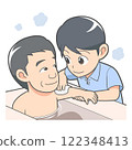 Male caregiver Bathing assistance 122348413