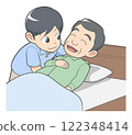 Male caregiver: Sleeping assistance 122348414
