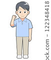 Male caregiver fist pump 122348418