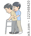 Male caregiver walking assistance 122348420