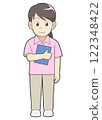 Female caregiver holding a binder 122348422