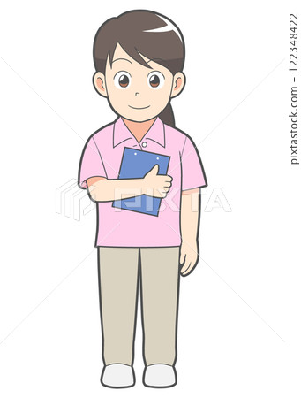 有活頁夾的女性護理人員 122348422