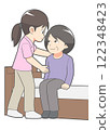Female caregiver assists with getting up 122348423