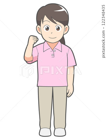 女性護理人員拳頭姿勢 122348435