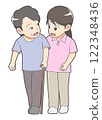Female caregiver walking assistance 122348436