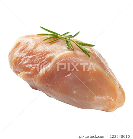 Whole chicken breast, skinless and raw, isolated on white 122348610