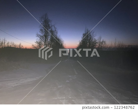 Sunset on the road to heaven 122348762