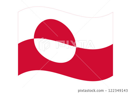 Wavy flag of Greenland, isolated on a transparent background. Vector illustration Wavy flag of Greenland, isolated on a transparent background. Vector illustration 122349143