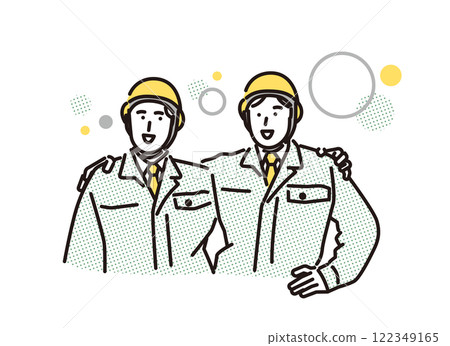 男工挽臂簡單圖解 男工挽臂簡單圖解 122349165