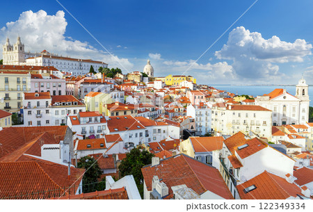 Lisbon cityscape, skyline of the Alfama district, Portugal 122349334