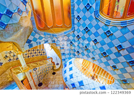 Interior and inner chambers Gaudi's creation- House Casa Batllo. 122349369