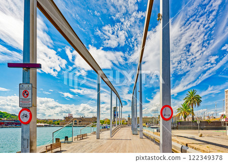 Barcelona. Seaport and Yacht parking at the pier. Barcelona. Seaport and Yacht parking at the pier. 122349378
